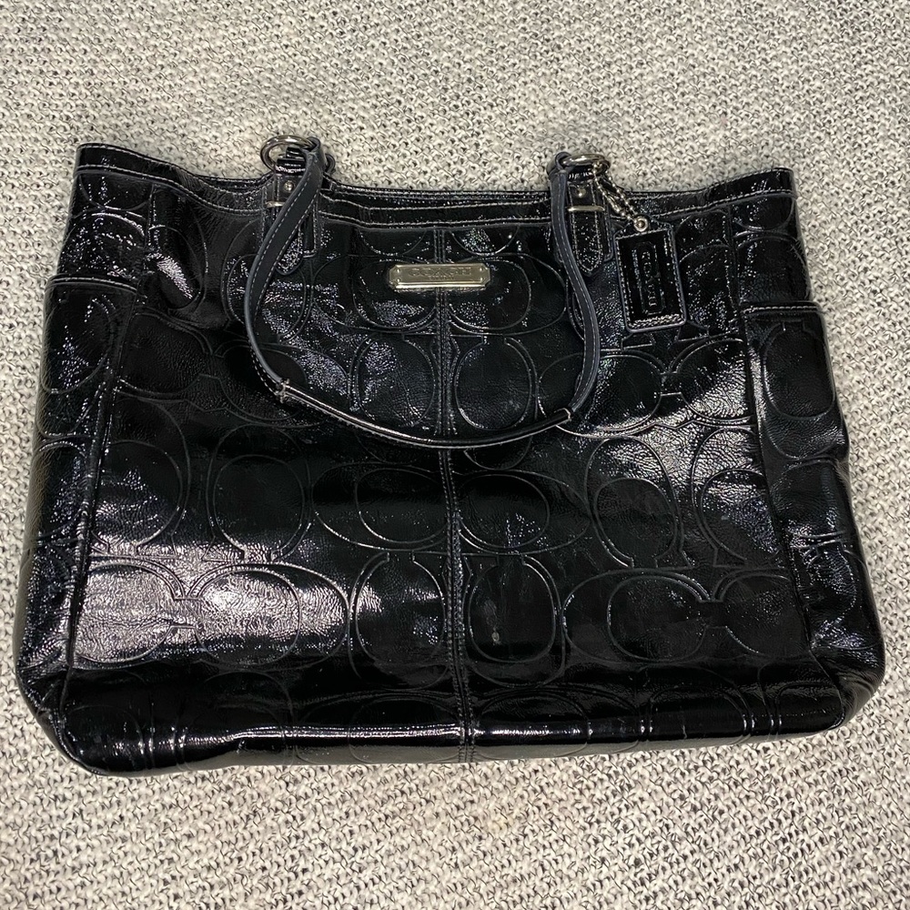COPY - Coach vinyl shoulder tote bag